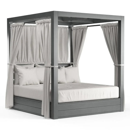 Redondo Sunbrella Resort Outdoor King Daybed-Outdoor Daybeds-Sunset West-Cast Silver-LOOMLAN