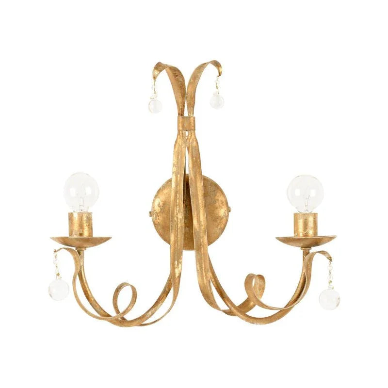 Reed 2 Light Crystal Made Wall Sconce - LOOMLAN - Wildwood - Wall Sconces