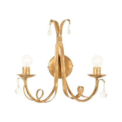 Reed 2 Light Crystal Made Wall Sconce - LOOMLAN - Wildwood - Wall Sconces