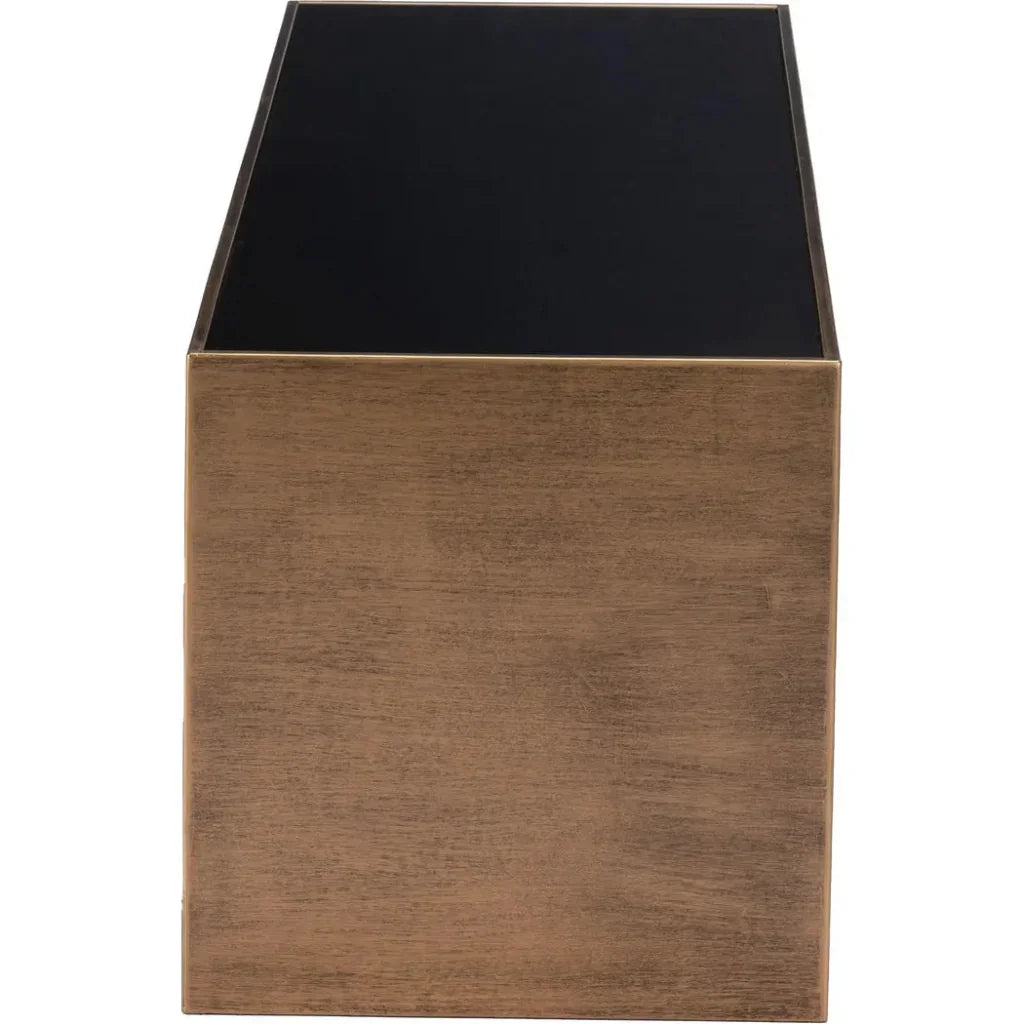 Reed Glass & Black Steel Rectangular Coffee Table - LOOMLAN - Zuo Modern - Coffee Tables