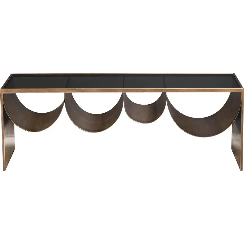 Reed Glass & Black Steel Rectangular Coffee Table - LOOMLAN - Zuo Modern - Coffee Tables