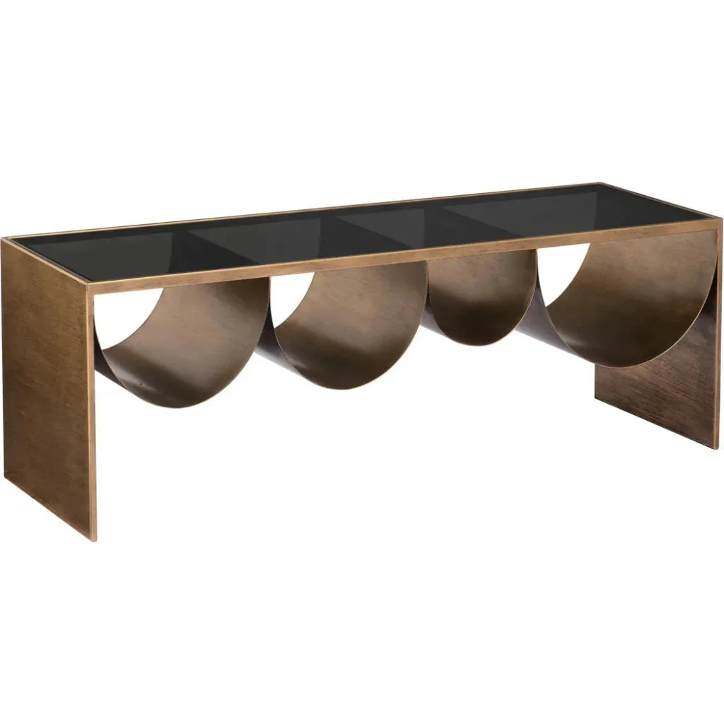 Reed Glass & Black Steel Rectangular Coffee Table - LOOMLAN - Zuo Modern - Coffee Tables