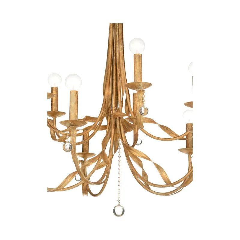 Reed Gold Crystal Design Chandelier - LOOMLAN - Wildwood - Chandeliers