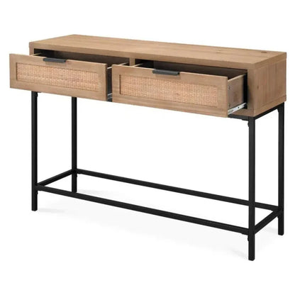 Reed Rattan Console Table Drawers Coastal Life - LOOMLAN - Jamie Young - Console Tables