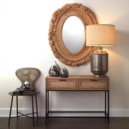 Reed Rattan Console Table Drawers Coastal Life - LOOMLAN - Jamie Young - Console Tables