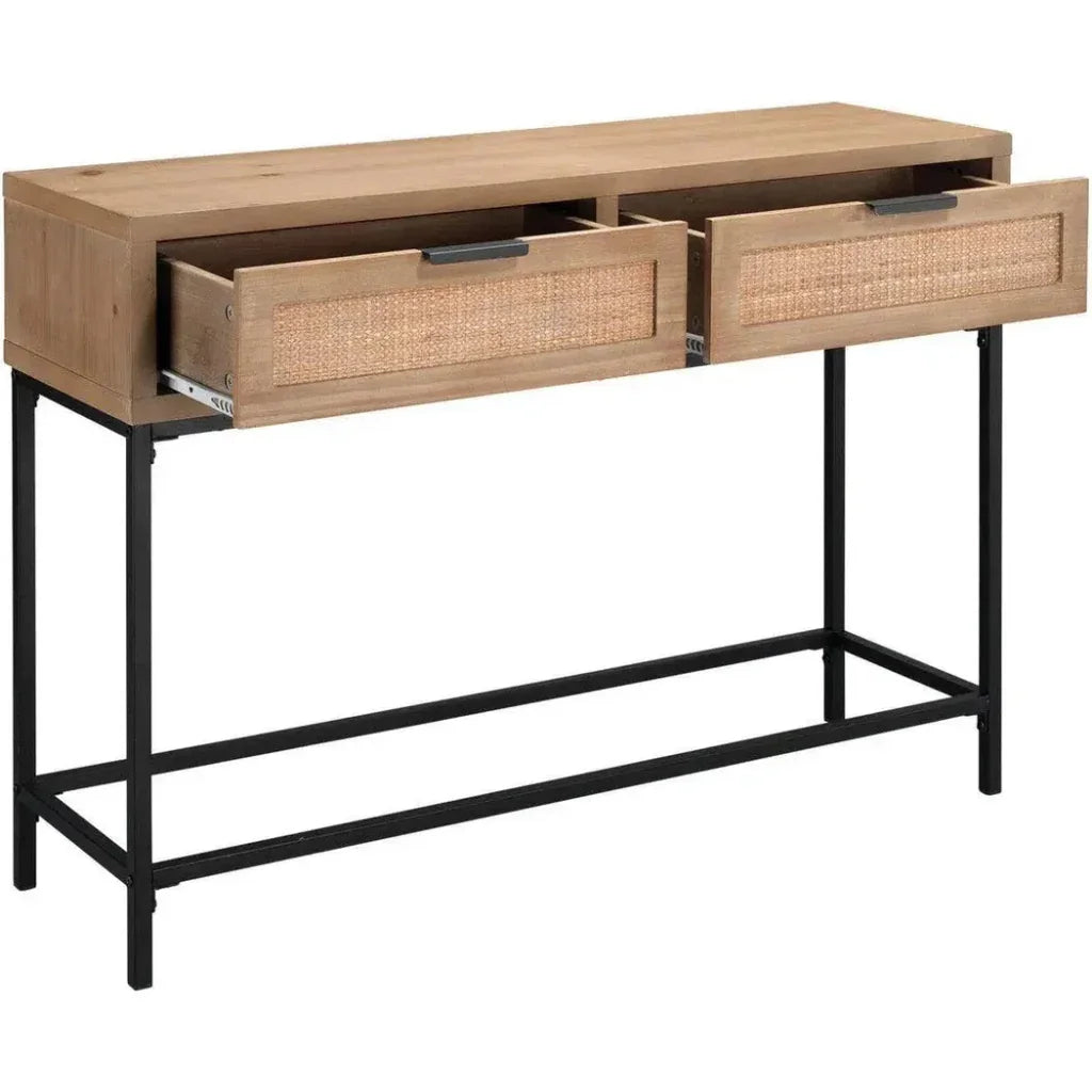 Reed Rattan Console Table Drawers Coastal Life - LOOMLAN - Jamie Young - Console Tables