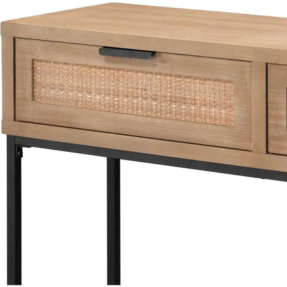 Reed Rattan Console Table Drawers Coastal Life - LOOMLAN - Jamie Young - Console Tables