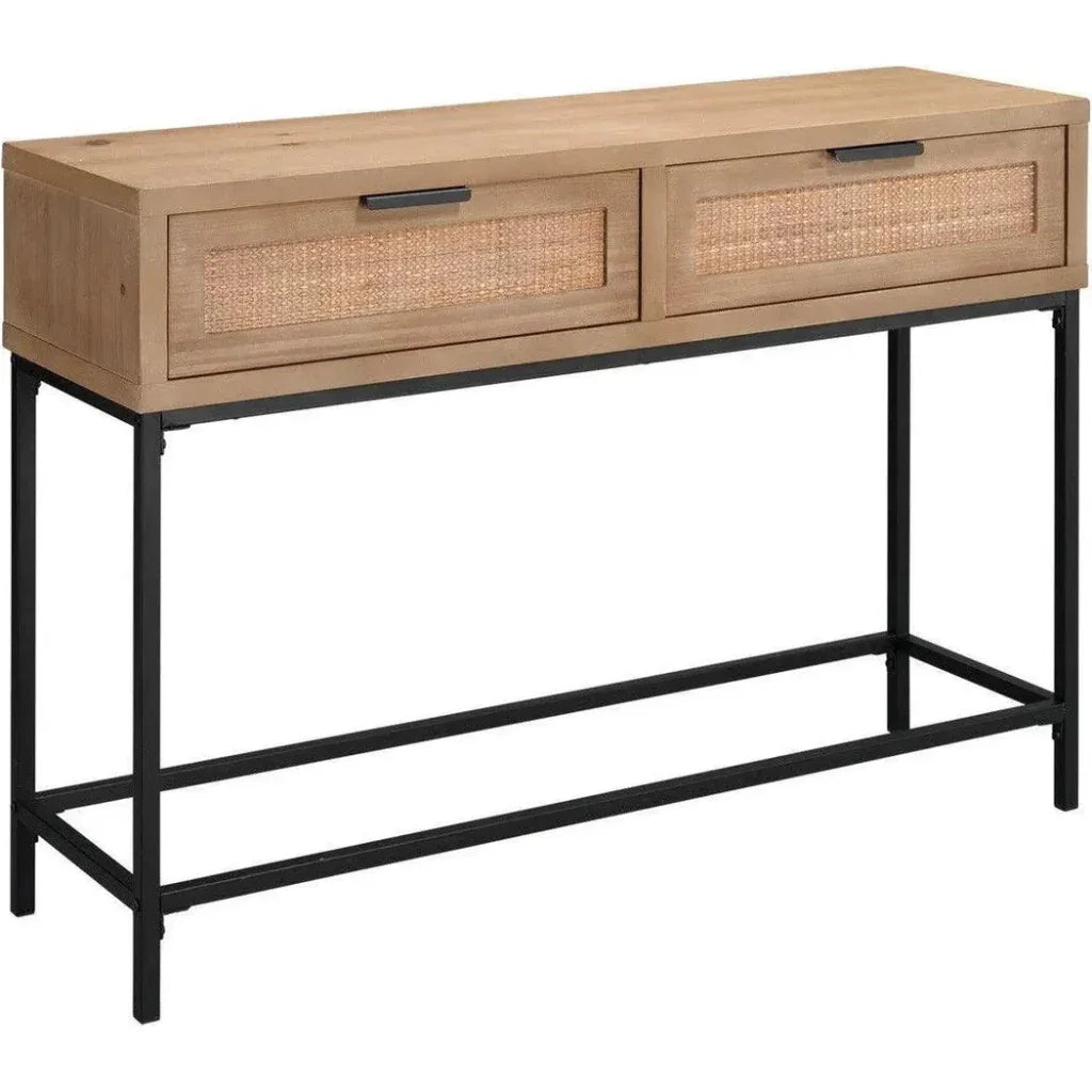 Reed Rattan Console Table Drawers Coastal Life - LOOMLAN - Jamie Young - Console Tables