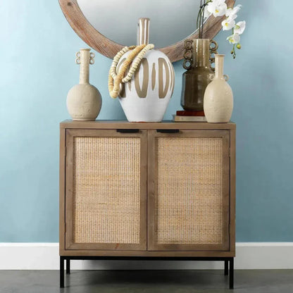 Reed Rattan 2 Door Accent Cabinet - LOOMLAN - Jamie Young - Accent Cabinets
