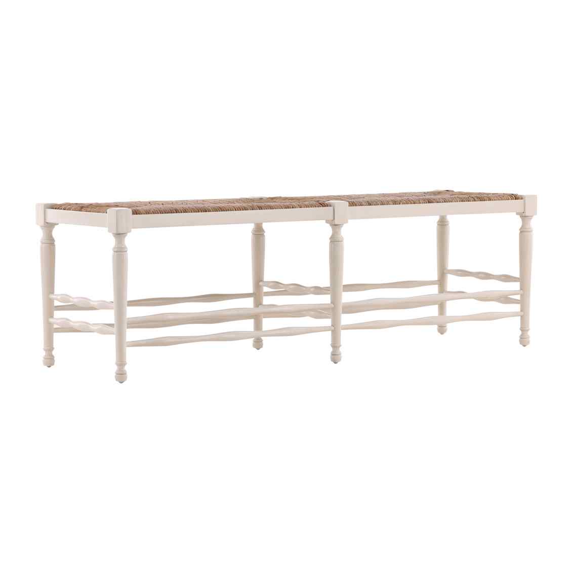 Reed Woven Rush Seat Bedroom Bench