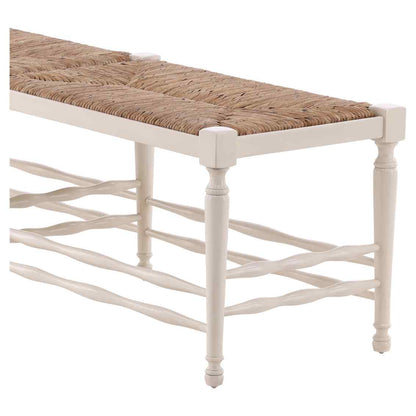 Reed Woven Rush Seat Bedroom Bench
