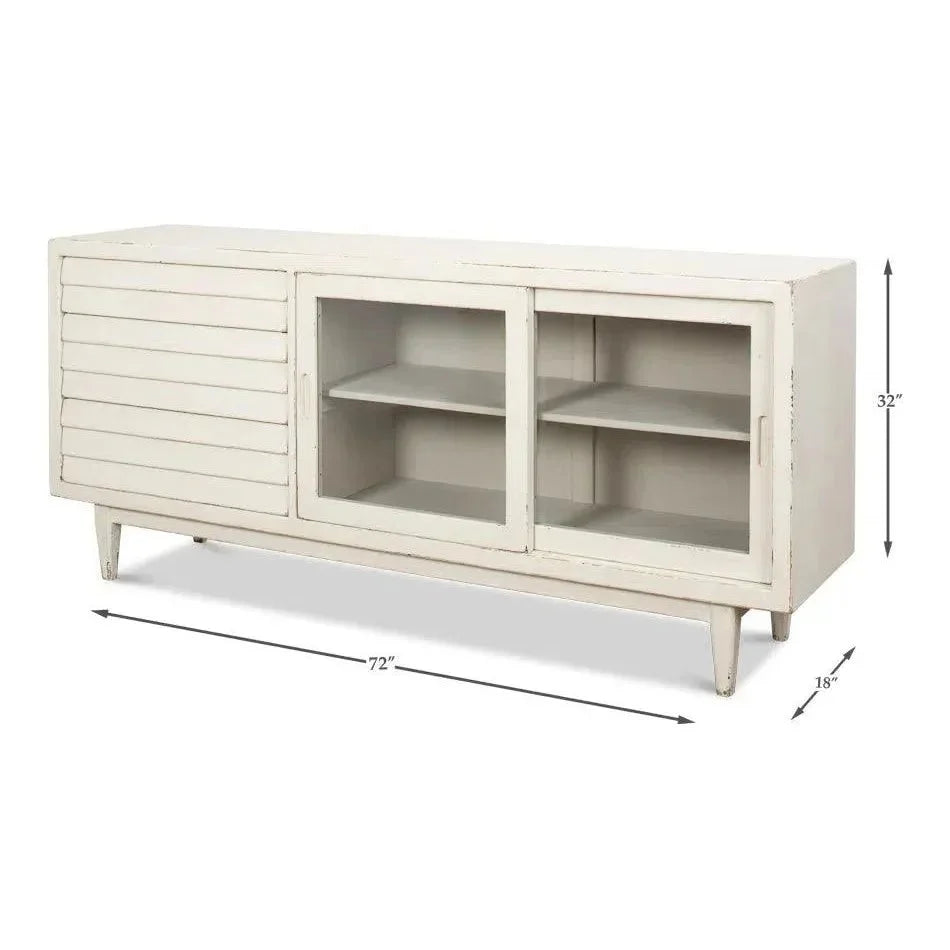 Reese Sideboard Antique White Cabinet For Living Room - LOOMLAN - Sarreid - Sideboards