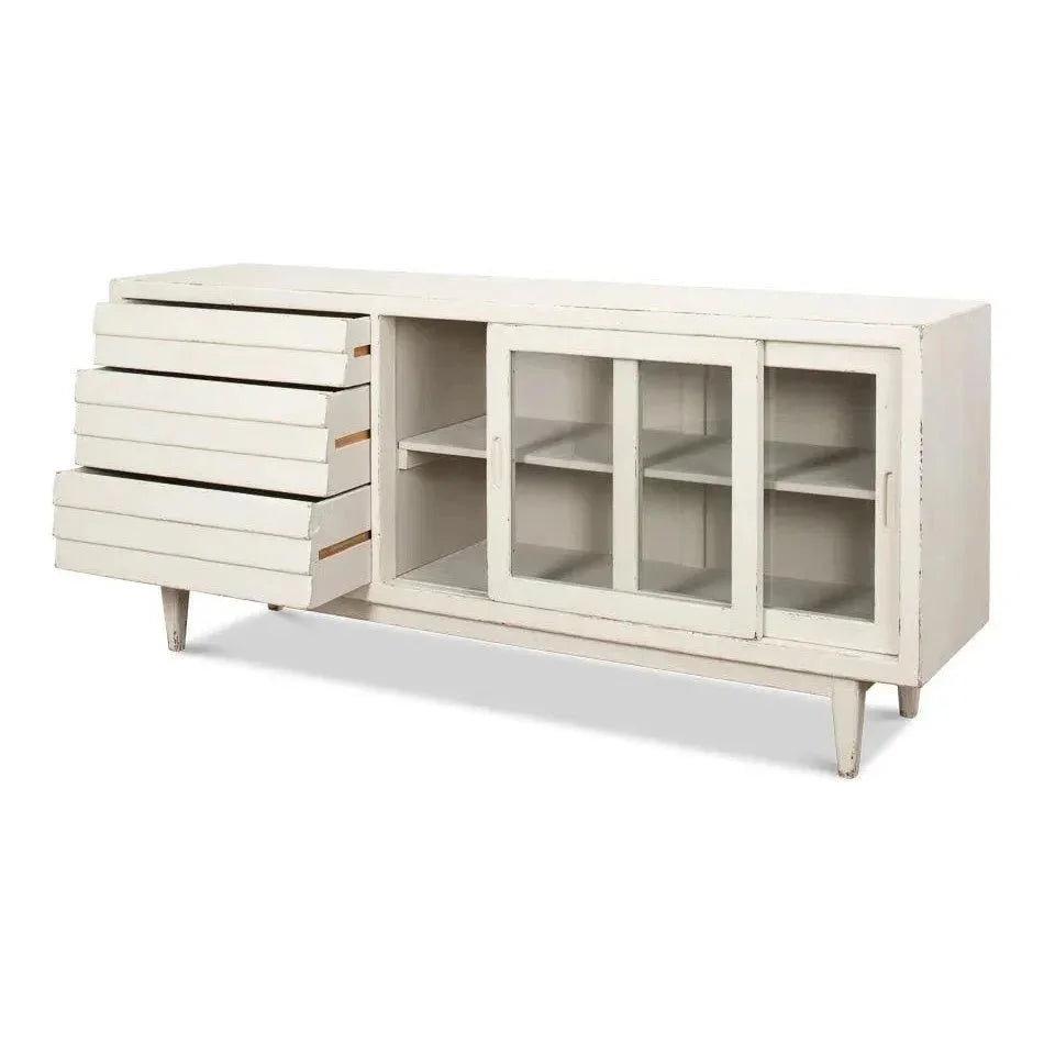 Reese Sideboard Antique White Cabinet For Living Room - LOOMLAN - Sarreid - Sideboards