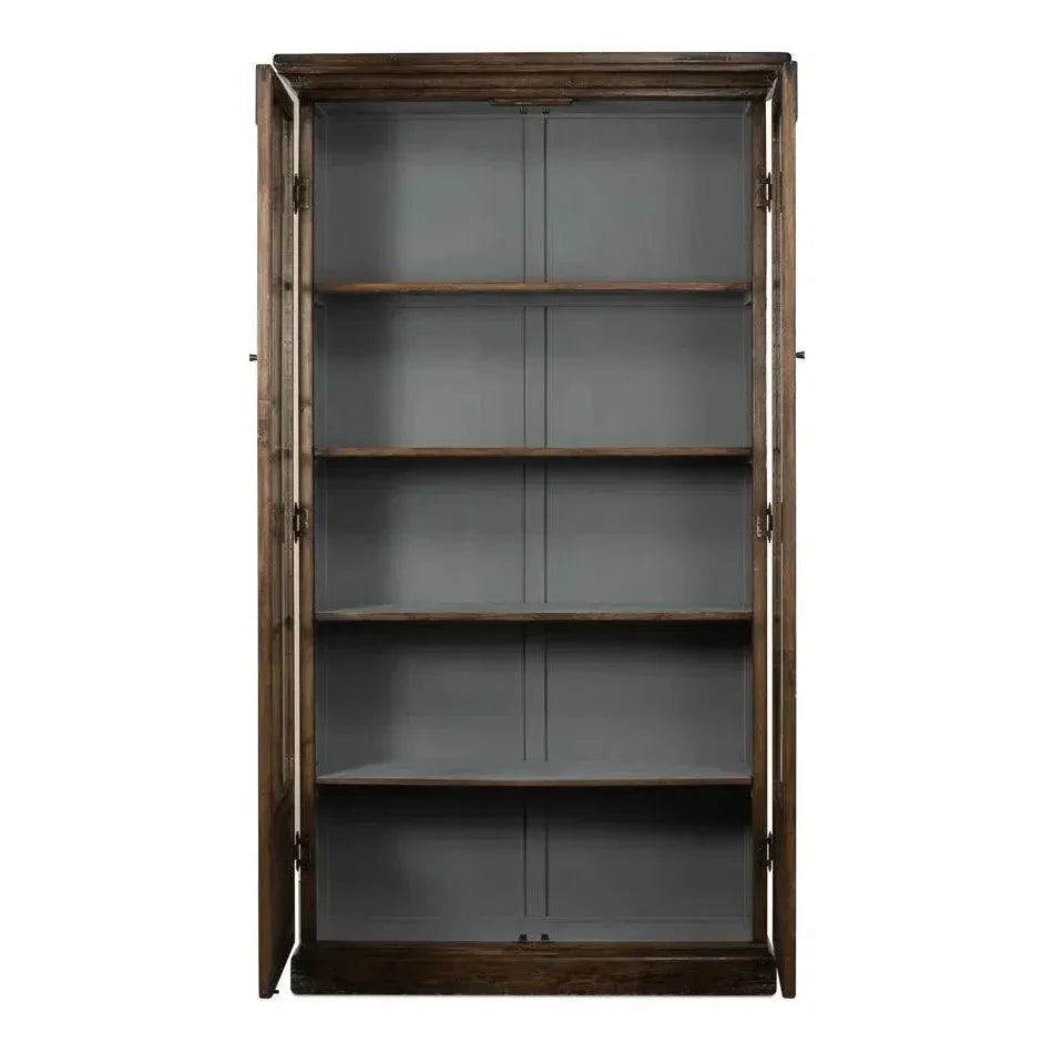Refined Arches Tall Curio Bookcase Glass Doors - LOOMLAN - Sarreid - Bookcases