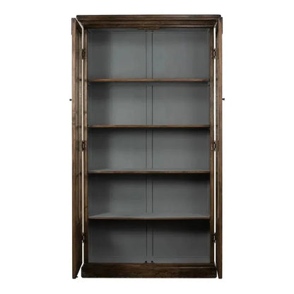 Refined Arches Tall Curio Bookcase Glass Doors - LOOMLAN - Sarreid - Bookcases