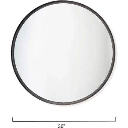 Refined Black Iron Round Wall Mirror Mid Century Decor - LOOMLAN - Jamie Young - Wall Mirrors