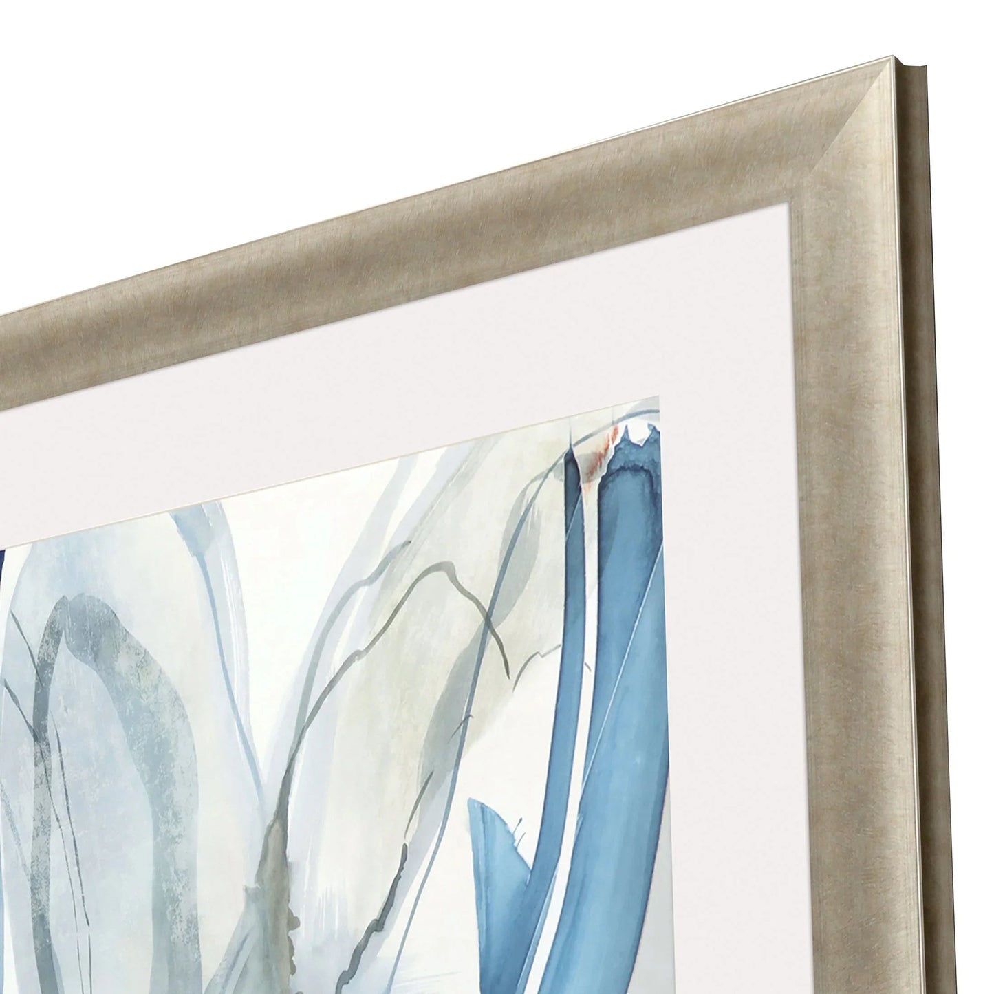 Refined Hand Assembled Blue Framed Wall Art