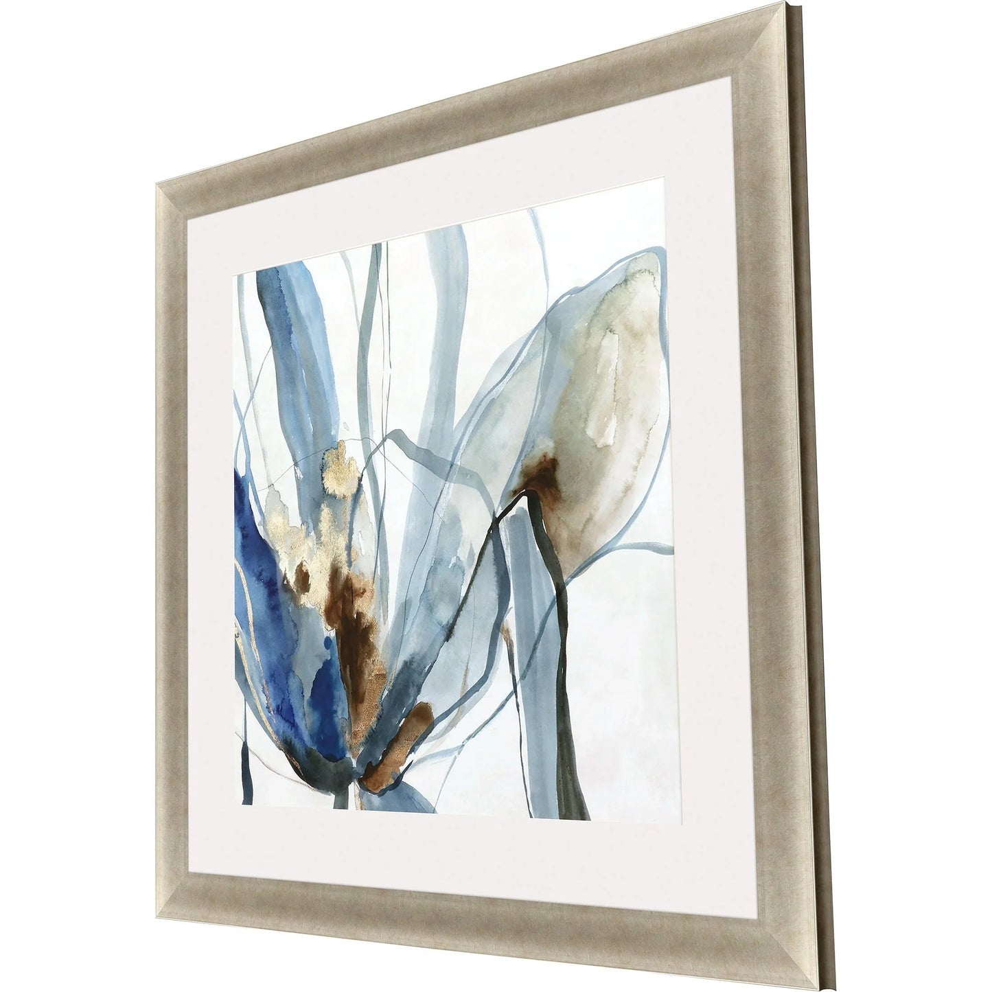 Refined Hand Assembled Blue Framed Wall Art