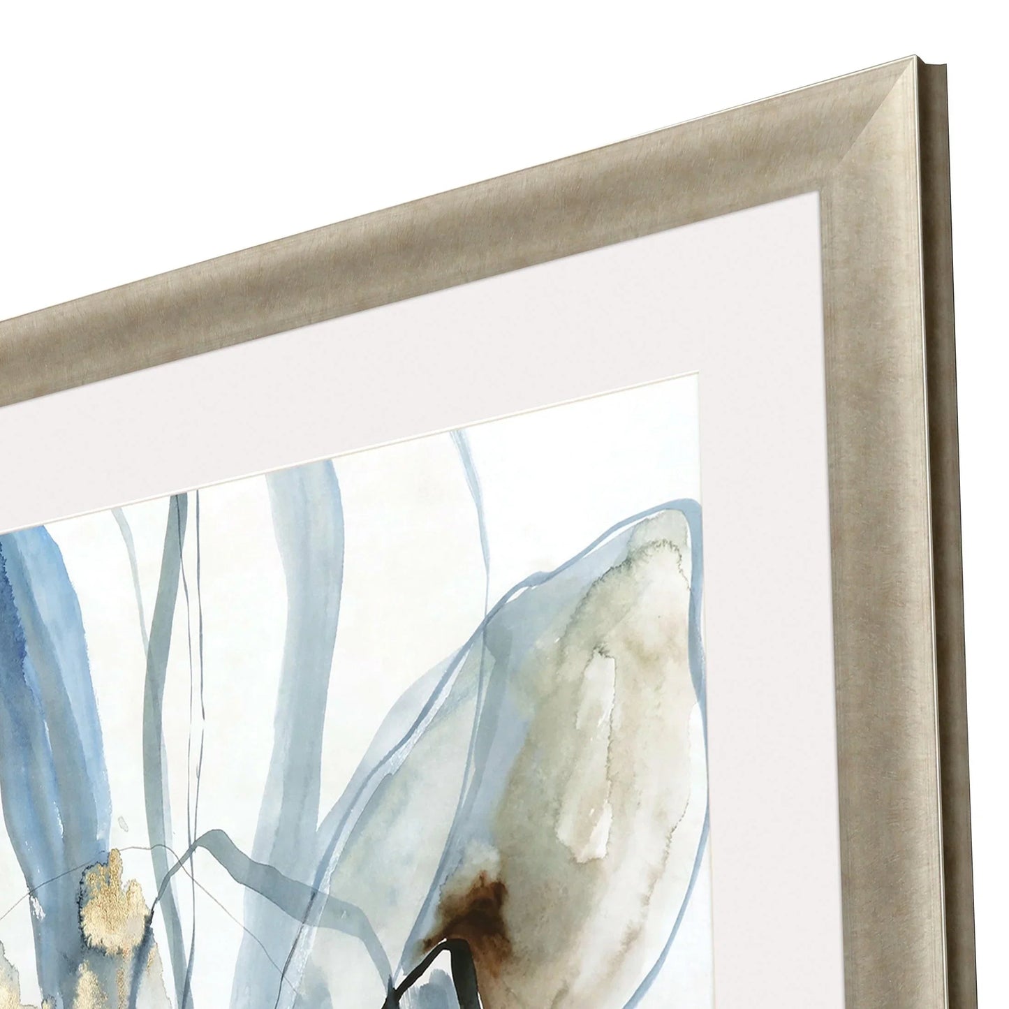 Refined Hand Assembled Blue Framed Wall Art