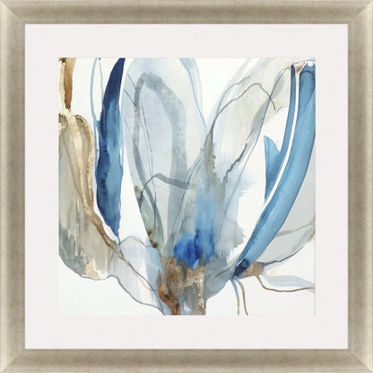 Refined Hand Assembled Blue Framed Wall Art