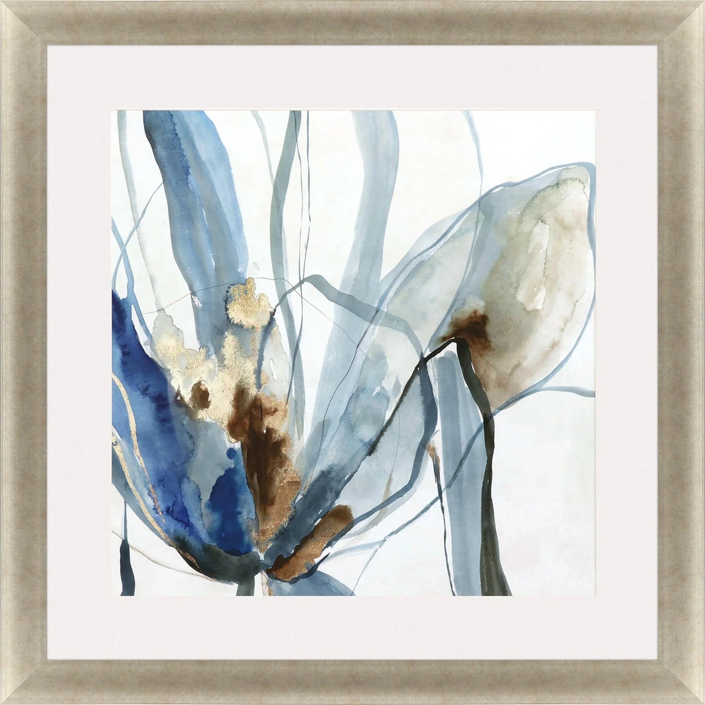 Refined Hand Assembled Blue Framed Wall Art