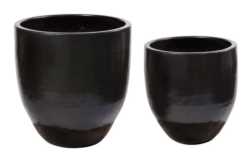 Reflection Ceramic Patio Planter (Set Of 2) - LOOMLAN - Seasonal Living - Outdoor Accessories