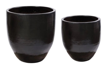 Reflection Ceramic Patio Planter (Set Of 2) - LOOMLAN - Seasonal Living - Outdoor Accessories