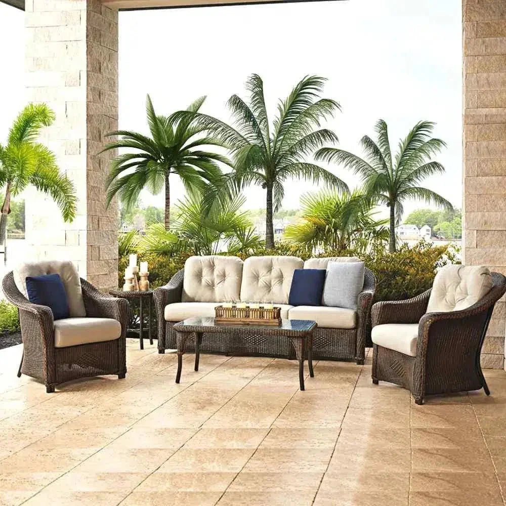 Reflections 3 - Seater Sofa All Weather Wicker Sunbrella Cushions - LOOMLAN - Lloyd Flanders - Outdoor Sofas & Loveseats