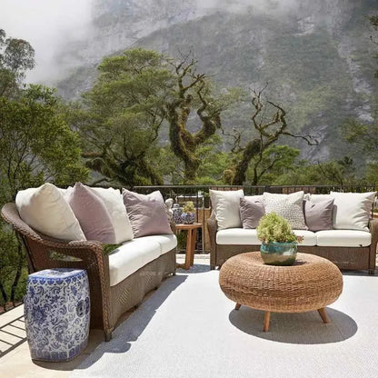 Reflections 3 - Seater Sofa All Weather Wicker Sunbrella Cushions - LOOMLAN - Lloyd Flanders - Outdoor Sofas & Loveseats