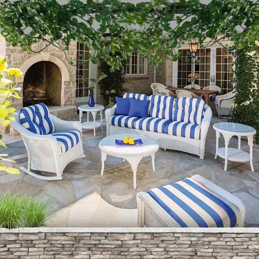 Reflections 3 - Seater Sofa All Weather Wicker Sunbrella Cushions - LOOMLAN - Lloyd Flanders - Outdoor Sofas & Loveseats