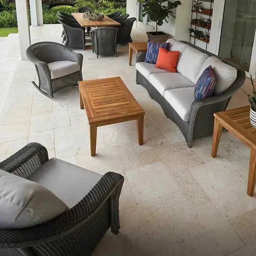 Reflections 3 - Seater Sofa All Weather Wicker Sunbrella Cushions - LOOMLAN - Lloyd Flanders - Outdoor Sofas & Loveseats