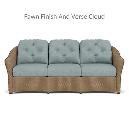 Reflections 3 - Seater Sofa All Weather Wicker Sunbrella Cushions - LOOMLAN - Lloyd Flanders - Outdoor Sofas & Loveseats