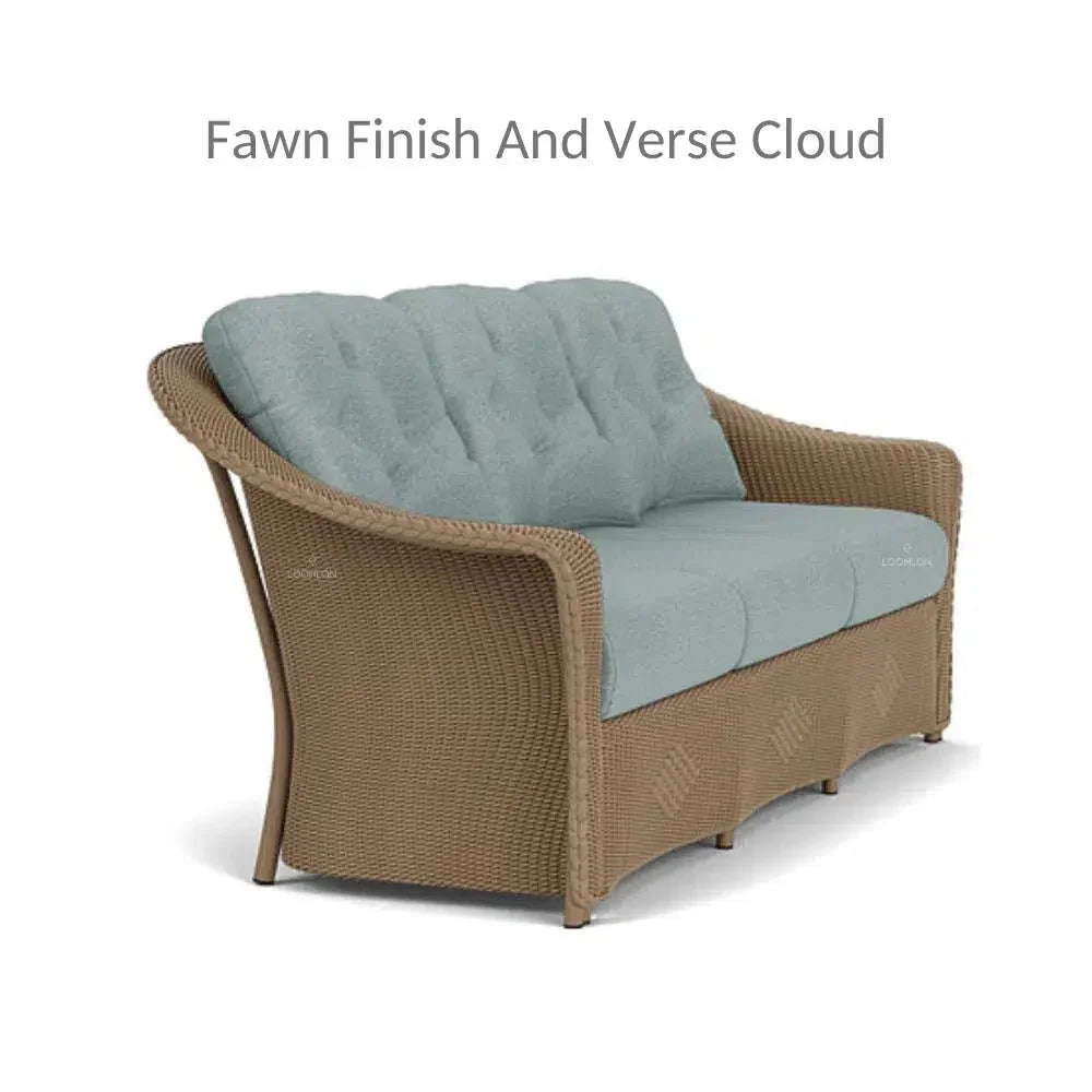 Reflections 3 - Seater Sofa All Weather Wicker Sunbrella Cushions - LOOMLAN - Lloyd Flanders - Outdoor Sofas & Loveseats