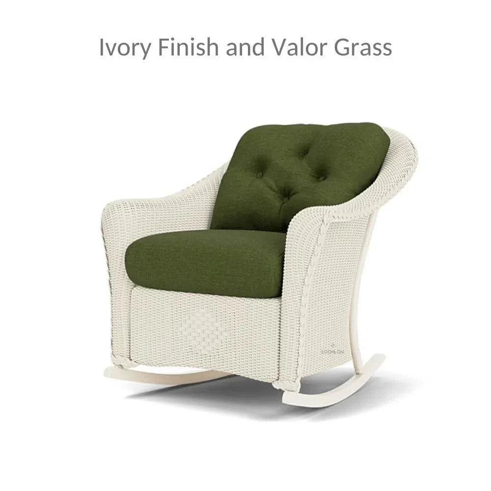 Reflections 3PC Lounge Set Rocker Chair Ottoman & Table-Outdoor Lounge Sets-Lloyd Flanders-LOOMLAN