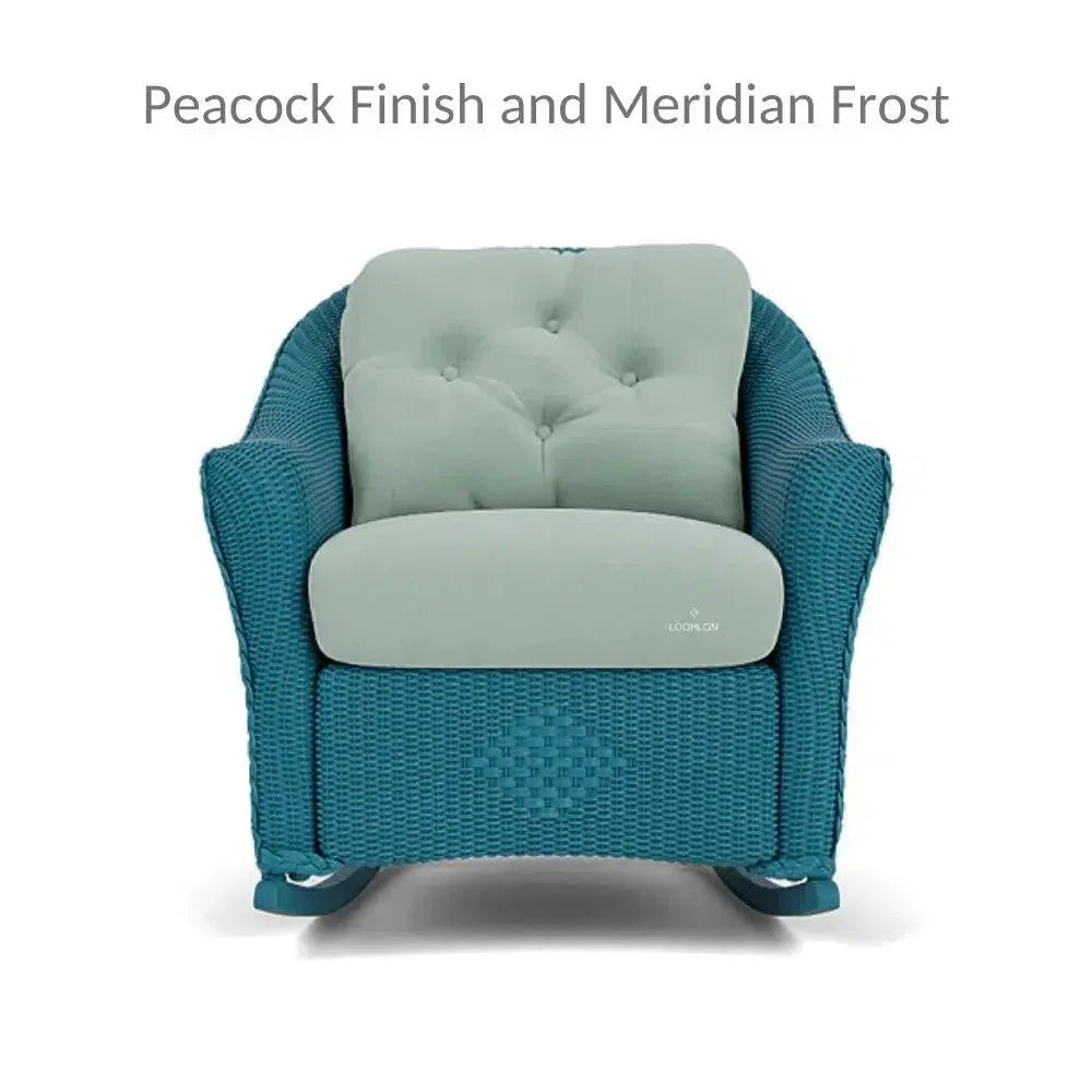 Reflections 3PC Lounge Set Rocker Chair Ottoman & Table-Outdoor Lounge Sets-Lloyd Flanders-LOOMLAN