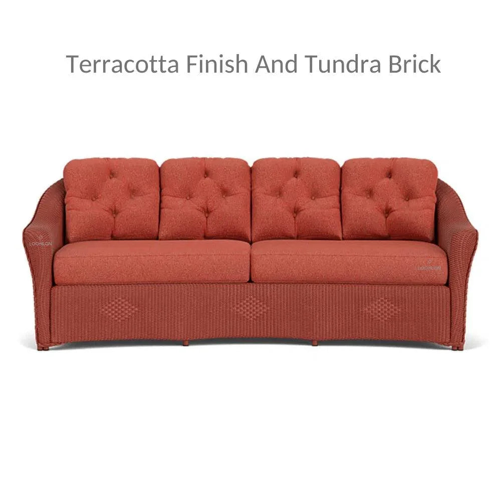 Reflections Crescent Sofa All Weather Wicker Sunbrella - LOOMLAN - Lloyd Flanders - Outdoor Sofas & Loveseats