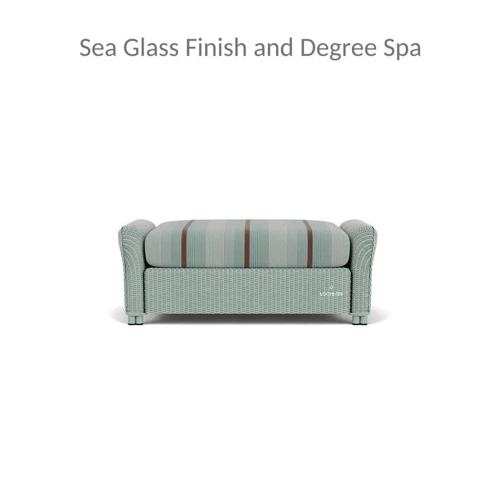 Reflections Wicker 42" Large Ottoman Sunbrella Cushion-Outdoor Ottomans-Lloyd Flanders-LOOMLAN