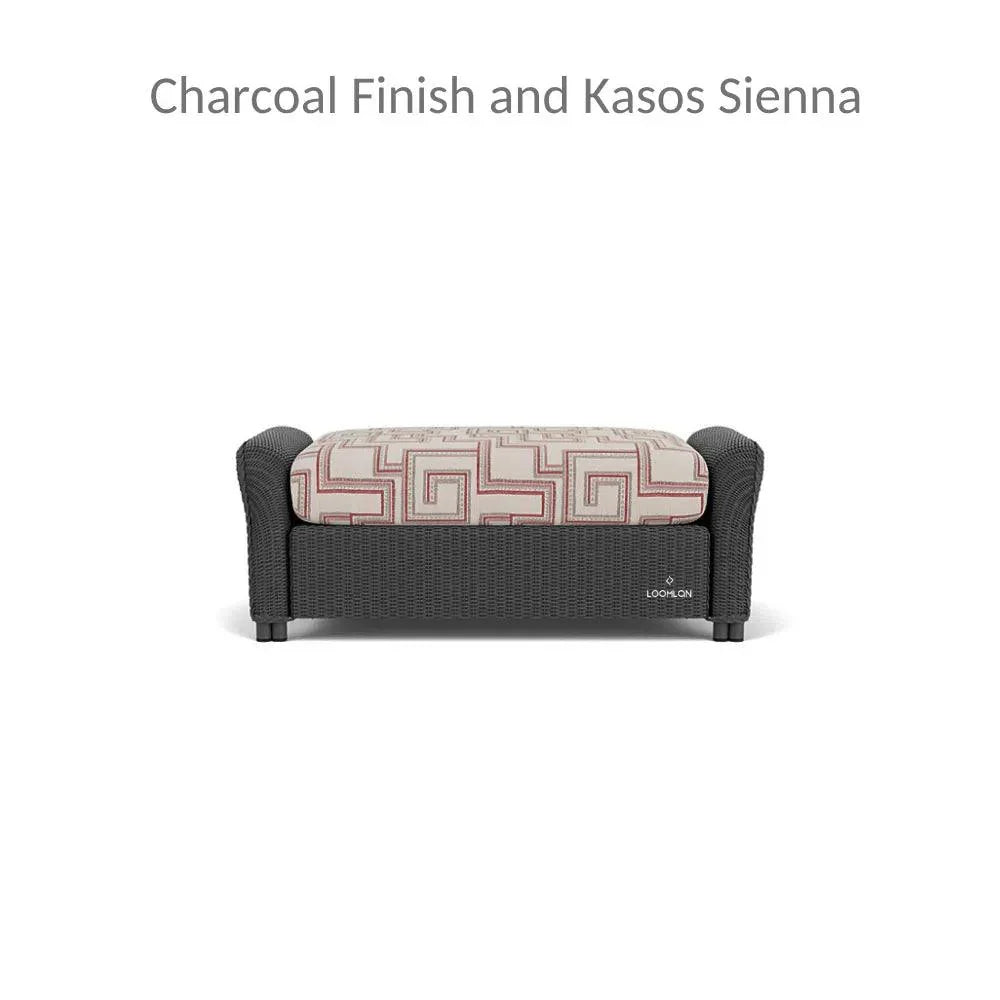 Reflections Wicker 42" Large Ottoman Sunbrella Cushion-Outdoor Ottomans-Lloyd Flanders-LOOMLAN