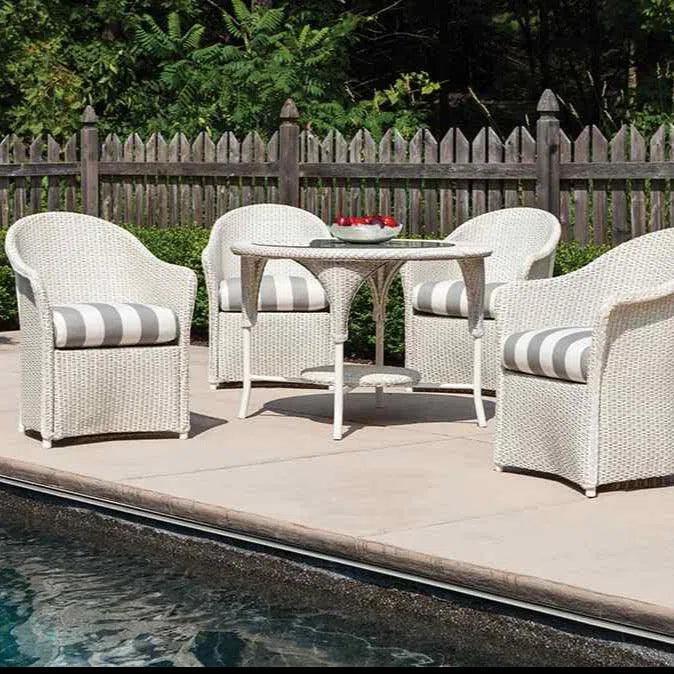 Reflections Wicker Dining Chair Sunbrella Cushion-Outdoor Dining Chairs-Lloyd Flanders-LOOMLAN