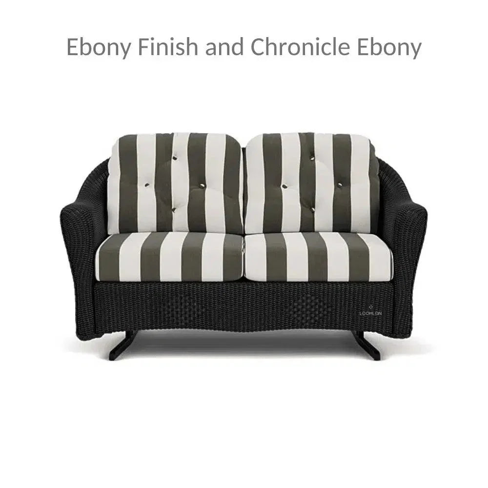 Reflections Wicker Glider Loveseat Sunbrella Cushions - LOOMLAN - Lloyd Flanders - Outdoor Sofas & Loveseats