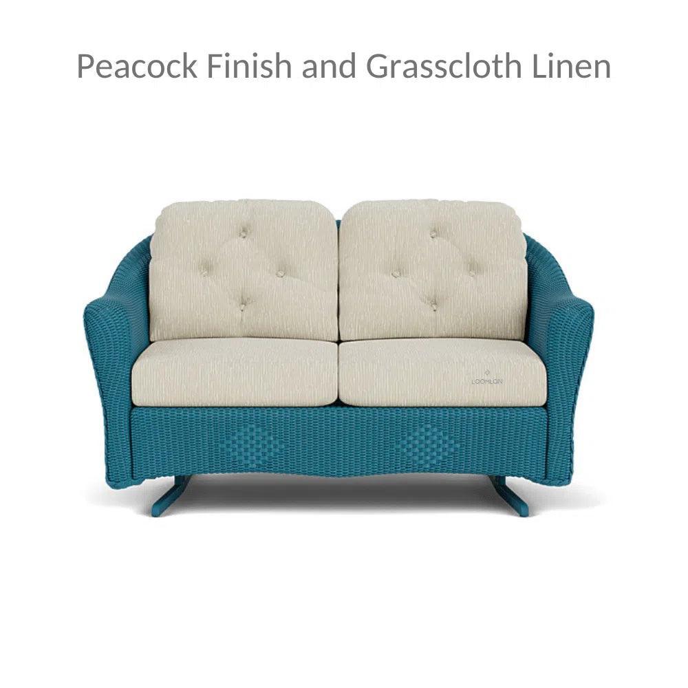 Reflections Wicker Glider Loveseat Sunbrella Cushions - LOOMLAN - Lloyd Flanders - Outdoor Sofas & Loveseats
