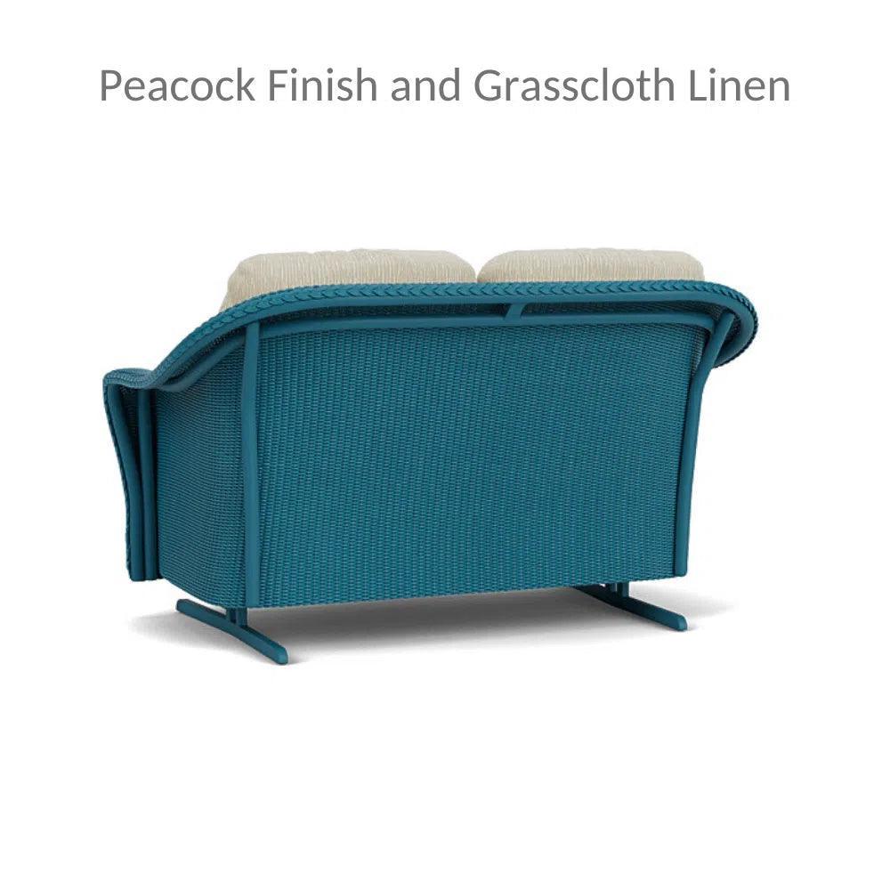 Reflections Wicker Glider Loveseat Sunbrella Cushions - LOOMLAN - Lloyd Flanders - Outdoor Sofas & Loveseats