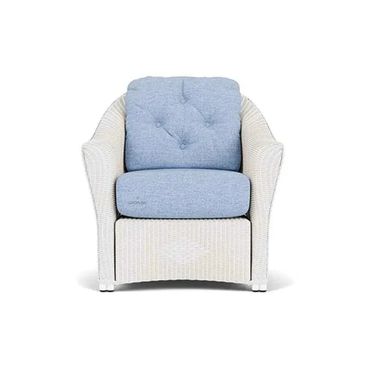 Reflections Wicker Lounge Chair Sunbrella Cushions-Outdoor Lounge Chairs-Lloyd Flanders-LOOMLAN