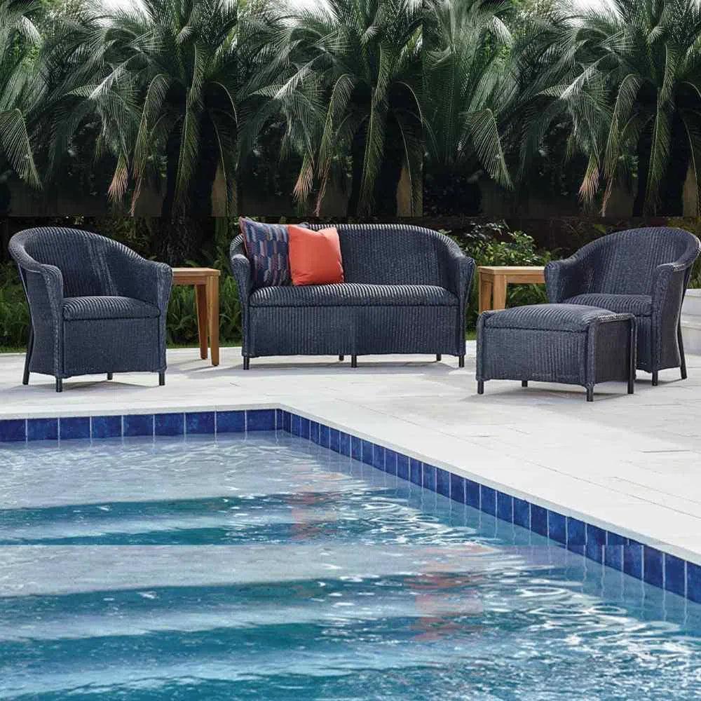 Reflections Wicker Loveseat Padded Seat Lloyd Flanders - LOOMLAN - Lloyd Flanders - Outdoor Sofas & Loveseats