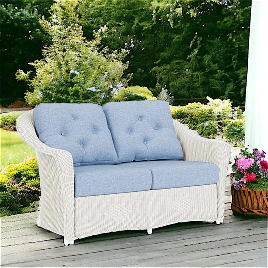 Reflections Wicker Loveseat Sunbrella Cushions - LOOMLAN - Lloyd Flanders - Outdoor Sofas & Loveseats