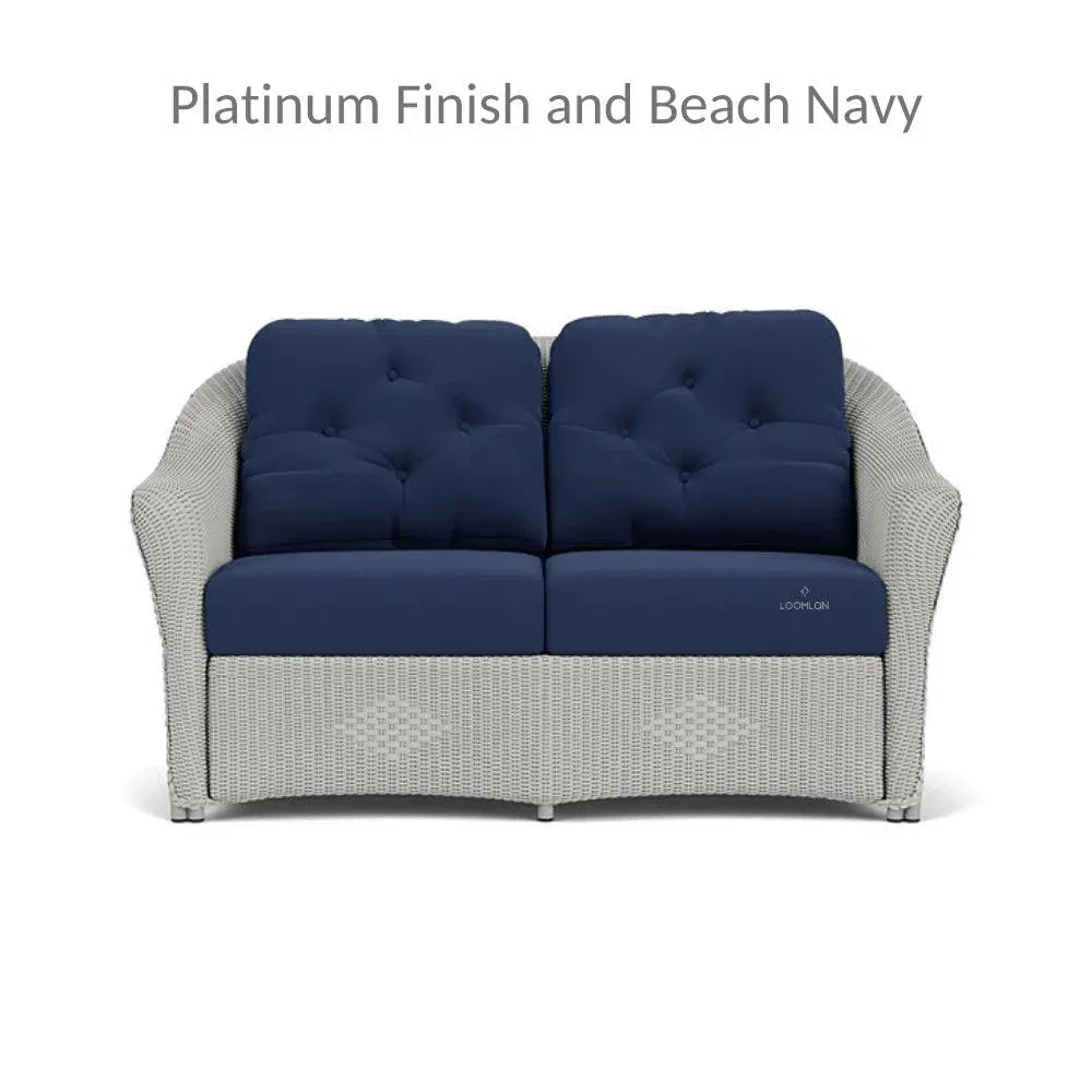 Reflections Wicker Loveseat Sunbrella Cushions - LOOMLAN - Lloyd Flanders - Outdoor Sofas & Loveseats