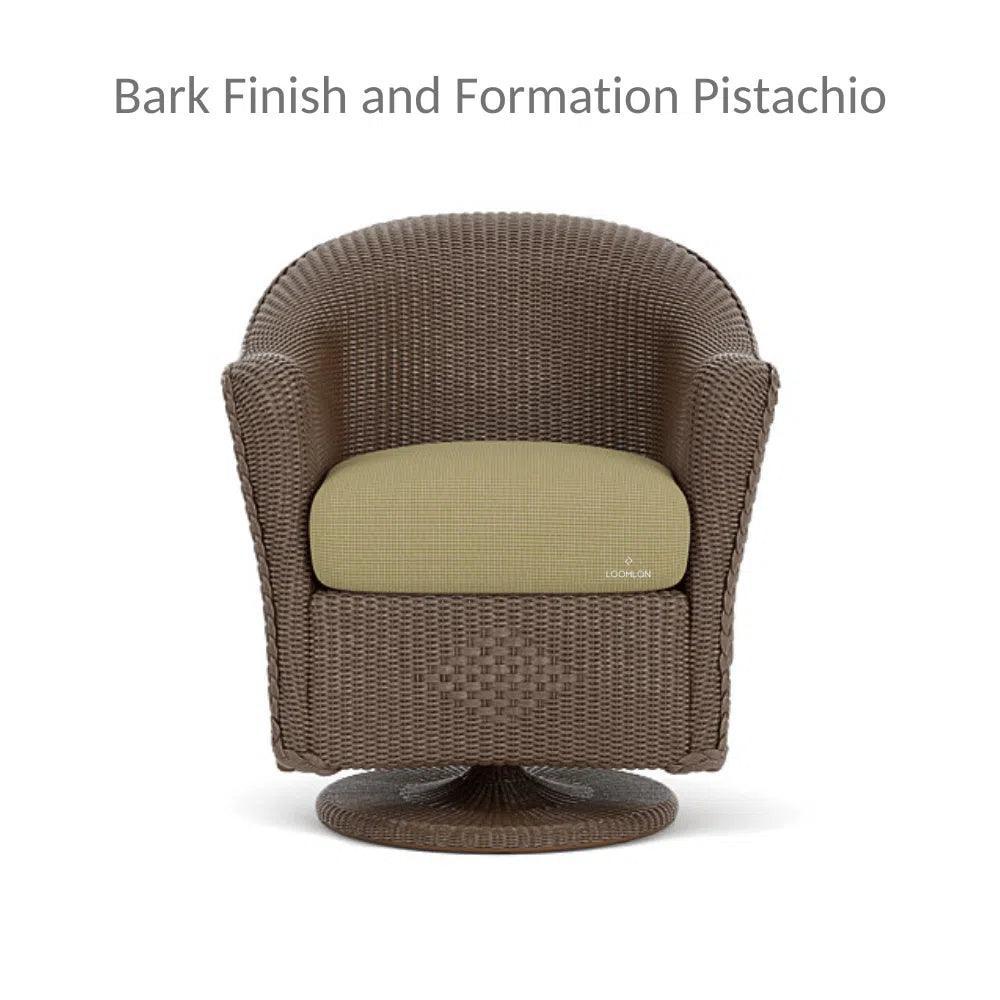 Reflections Wicker Patio Swivel Rocker Dining Chair-Outdoor Dining Chairs-Lloyd Flanders-LOOMLAN