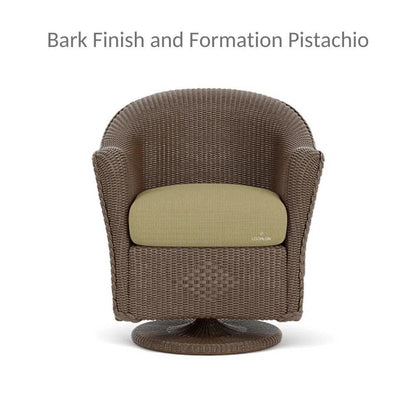 Reflections Wicker Patio Swivel Rocker Dining Chair-Outdoor Dining Chairs-Lloyd Flanders-LOOMLAN