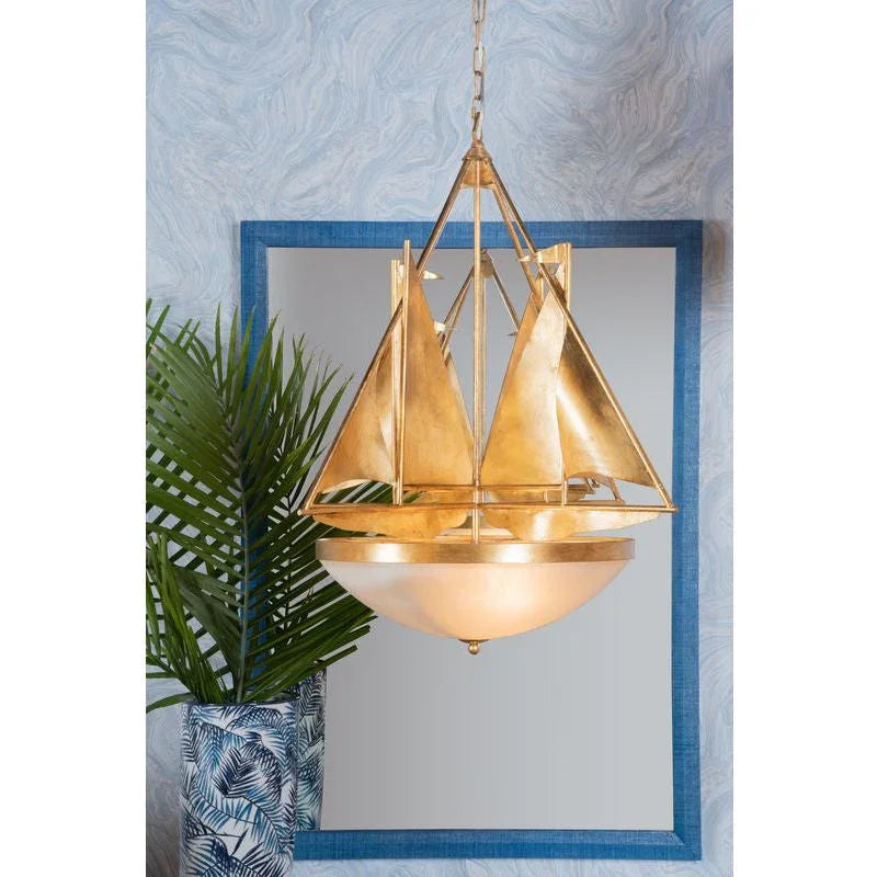 Regatta Gold Antique Finish Charm Chandelier - LOOMLAN - Wildwood - Chandeliers