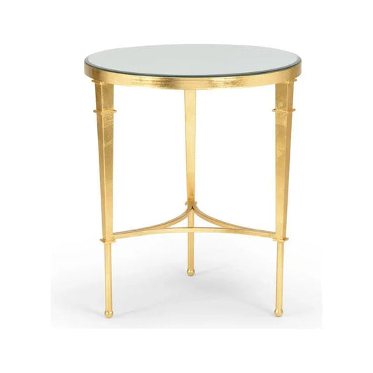 Regent Mirrored Glass Top Round Side Table - LOOMLAN - Chelsea House - Side Tables